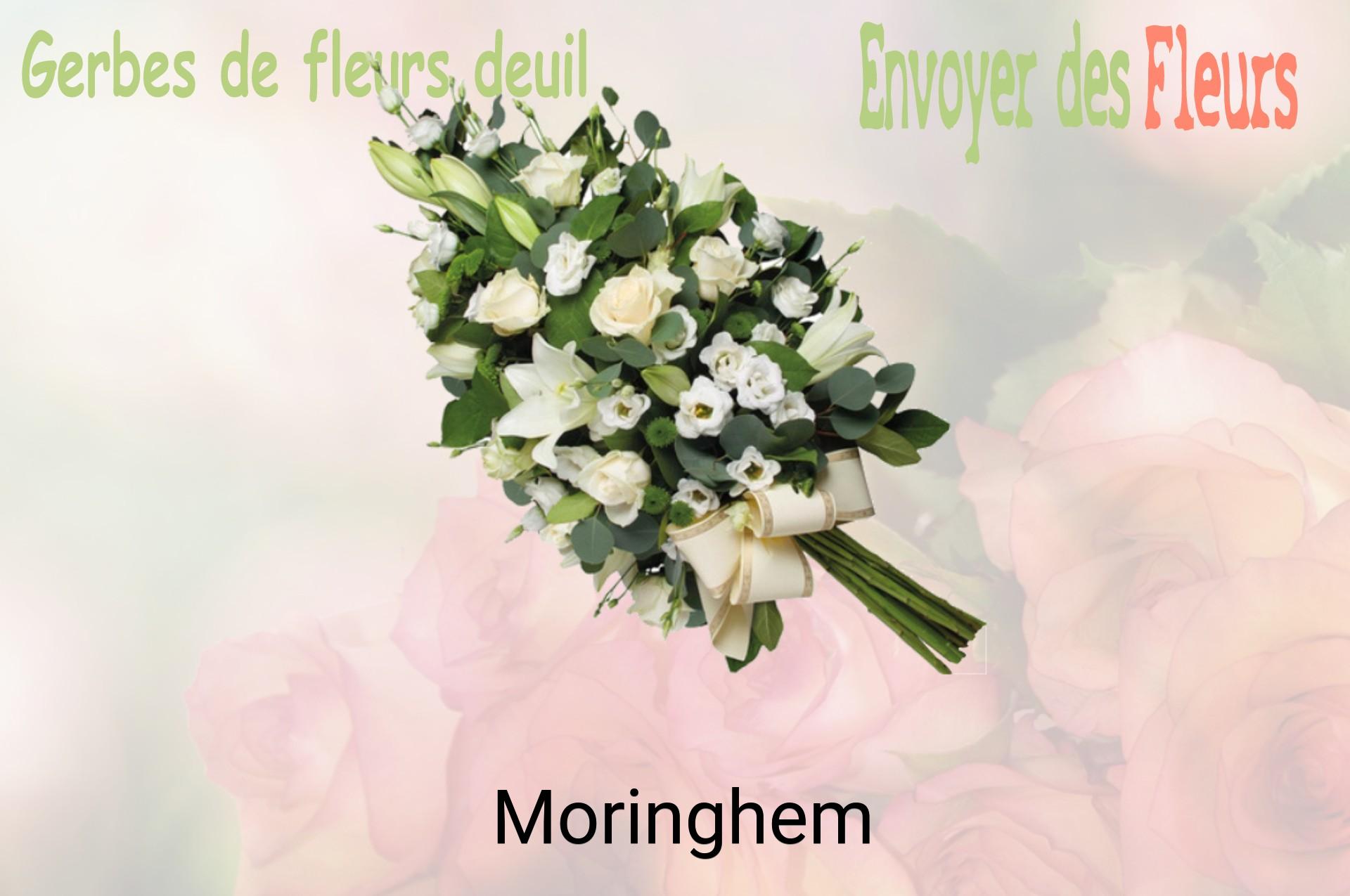 Gerbe de fleurs de deuil livrée à Moringhem